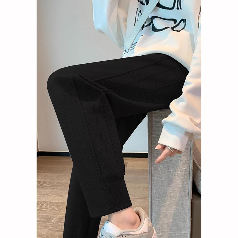 Pantaloni de damă căptușiți cu fleece, toamnă-iarnă, croială largă, îngroșați, casual, îmbrăcăminte exterioară caldă