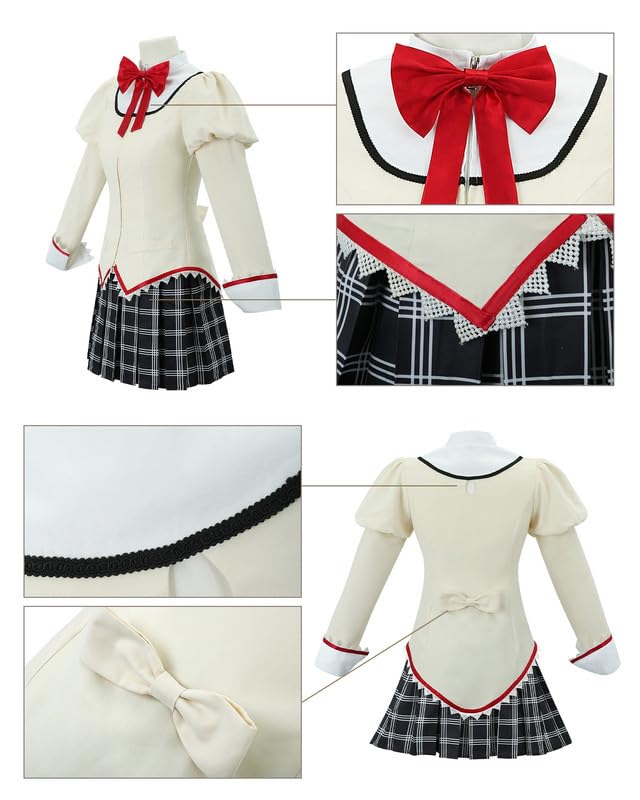 Kaname Madoka Cosplay Costume with Wig Puella Magi Madoka Magica Mitakihara Municipal Junior High School Uniform Set Long Sleeved Costume Everyday