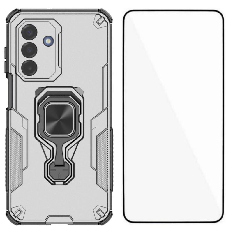 For Samsung Galaxy A17 4G/Galaxy A17 5G Phone Case WANLONFENG PC TPU Back Cover Kickstand with Tempered Glass