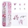 Nailart-Schmuck 12-Gitter-Box Nagelkunst Diamant Gemischtes Set Flacher Boden Speziell geformter Diamant Punktboden Diamant Kombinationsset