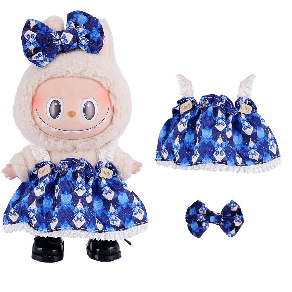 

Bow Hair Clip Labubu Plush Doll Outfit Toy Accessories Mini Cotton Doll s Clothes Kids Girls Toys Style A