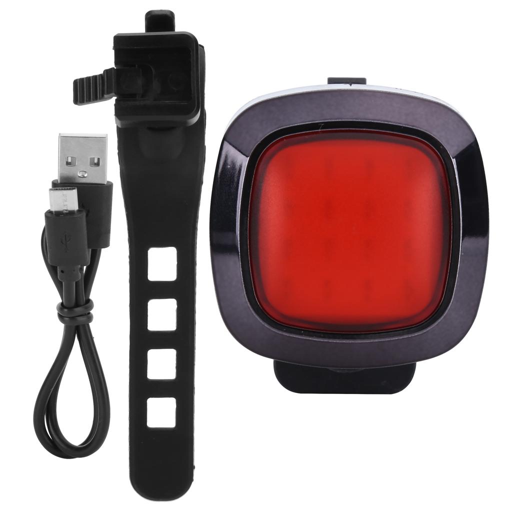 Bike Warning Taillight Brake Intelligent Induction COB Mountain Bike USB Charge Rear Light
