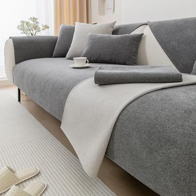 Solid Colour Cushion Cotton Linen Sofa Cover Living Room Sofa Backrest Towel Universal for All Seasons Thicken Non-Slip Sofa Mat