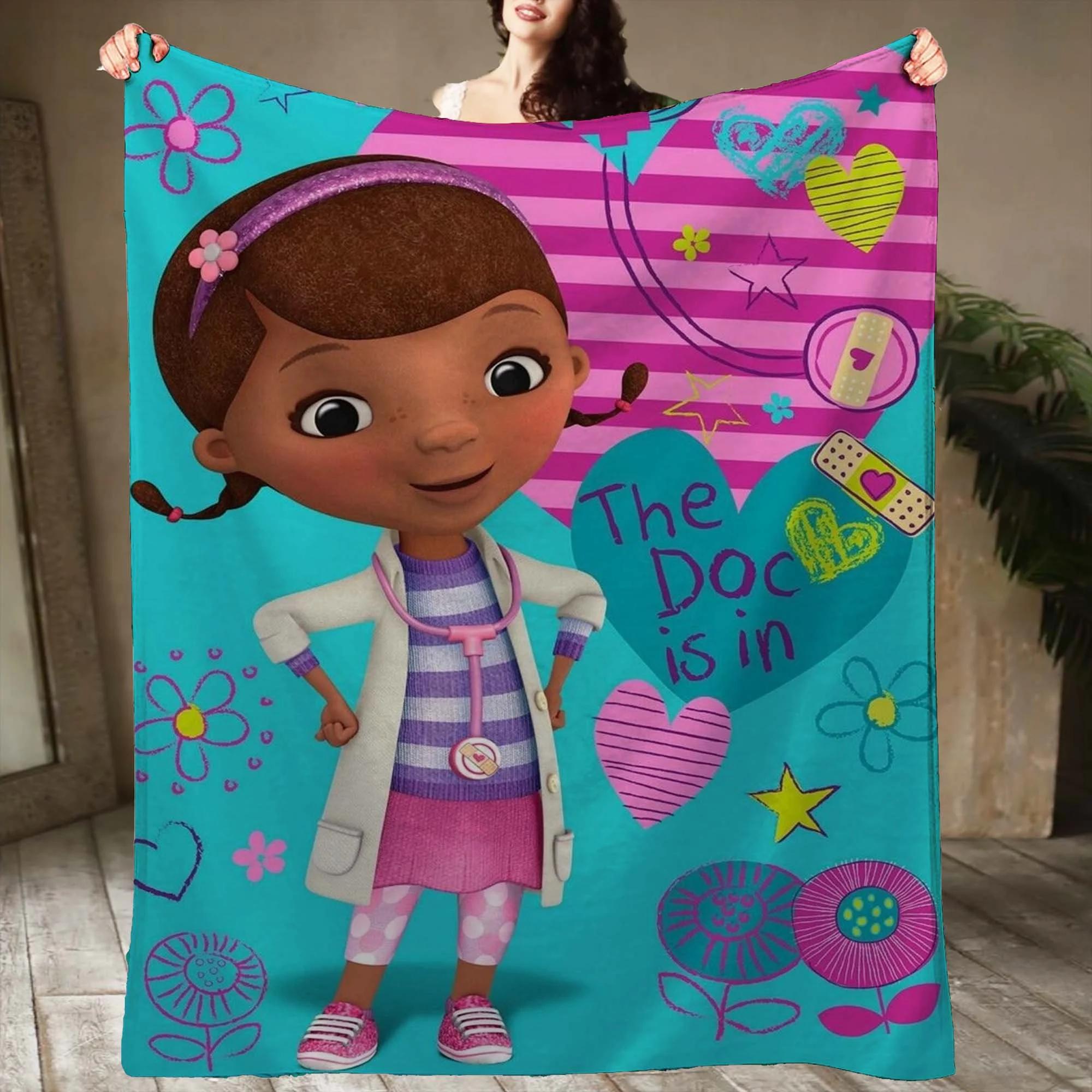 Retro Doc Mcstuffins Blankets Tapestry Christmas Gift for Boys Girls and Adults Winter Blankets Handmade 74x94cm(29x37in)