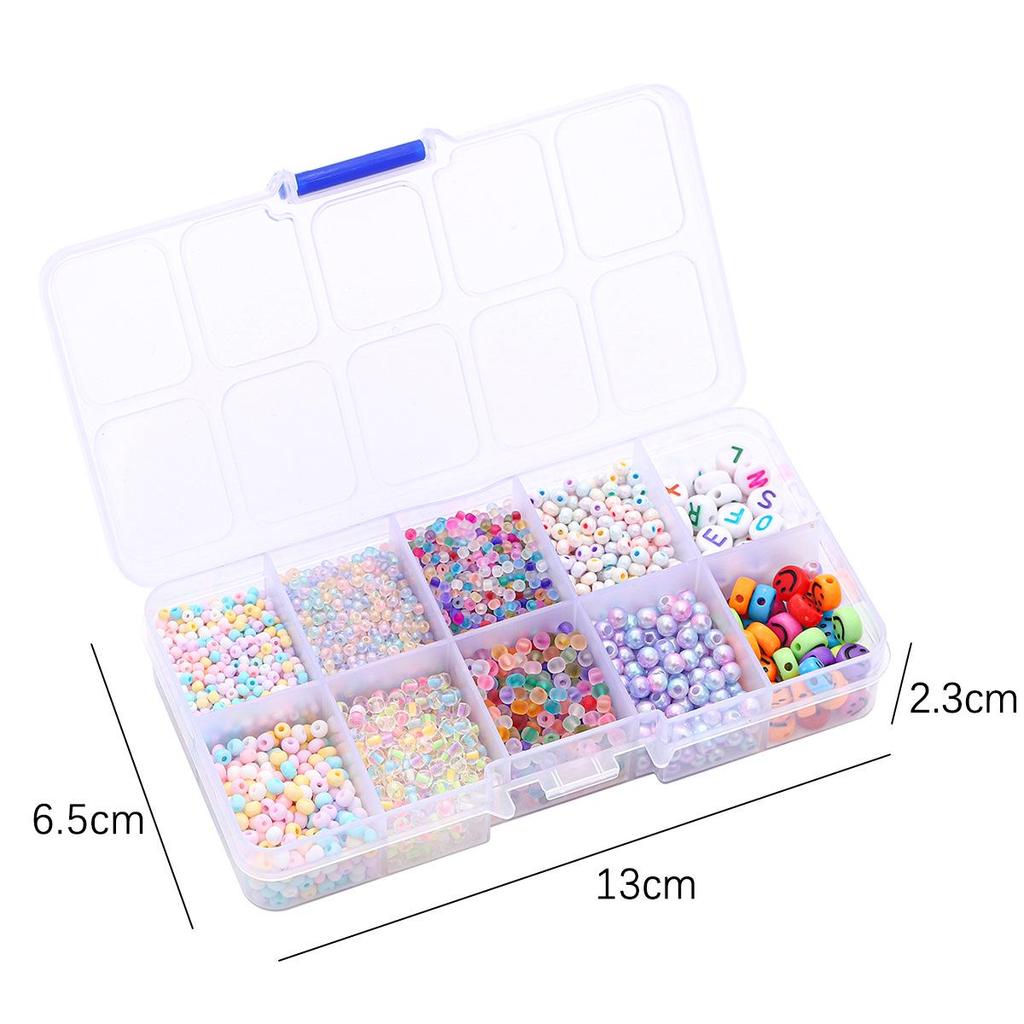 10-Grid Seed Bead Set for Handmade DIY Jewellery - Necklace, Bracelet & Earrings Materials