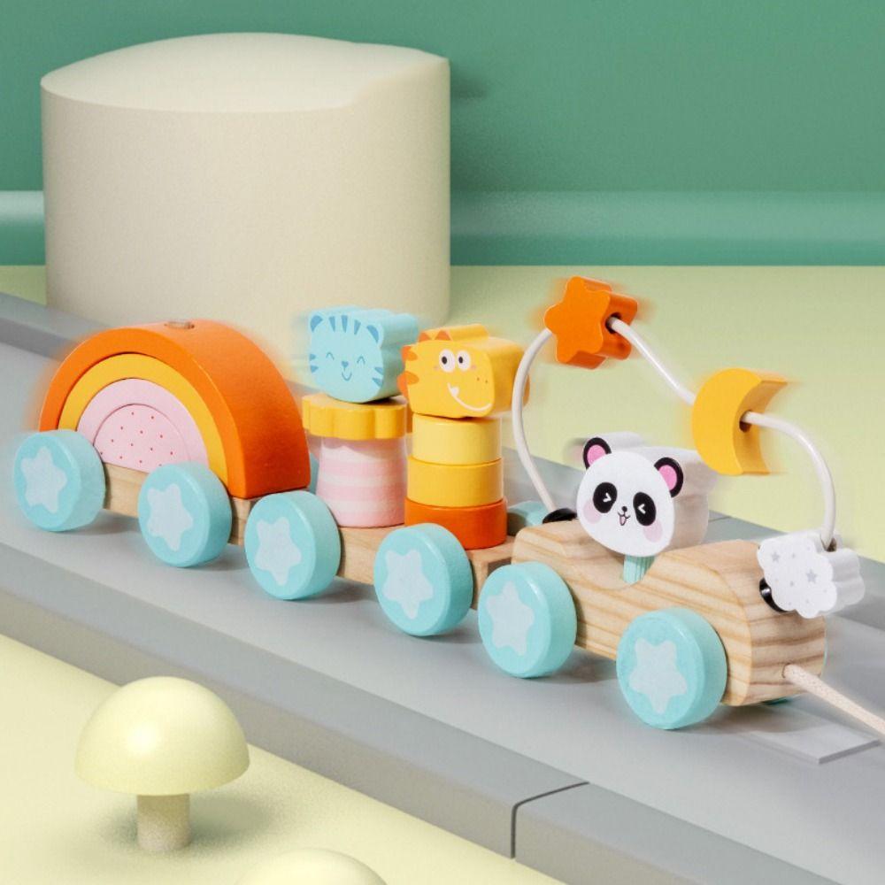 Educational Magnetic Wooden Train Toys Magnetic Digital Train  Toddler