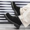 Derby Herrenschuhe mit dicker Sohle, trendiger britischer Jugendstil, Outdoor-Street-Walking, Schwarz und Braun, Plus heiß verkaufte Größe 38-46
