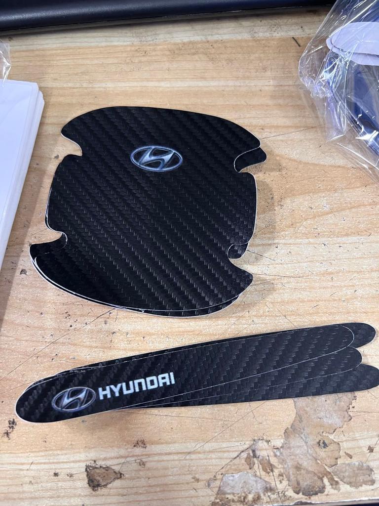 Car Door Bowl Carbon Fiber Protective Film Door Handle Sticker Luminous  Scratch Handle Scratch Door Bowl Protective Sticker