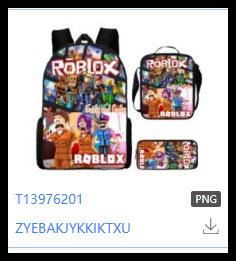 New Roblox Student School Bag Roblox Digital Printing Backpack Three-piece Set Lunch Bag Pencil Case