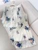 2026 Gentle Style Women's Floral Tencel Linen V-Neck Top & Skirt Set