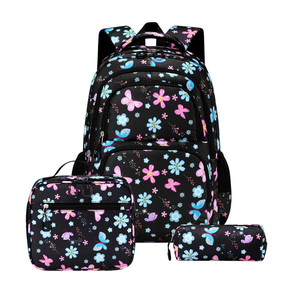 Meisjes Rugzak met Print, Lunchtas en Etui Set