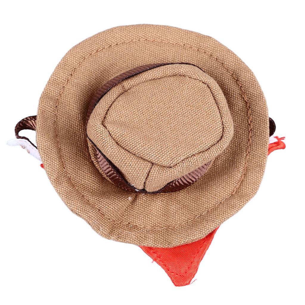 Bearded Dragon Cowboy Hat and Bandana Halloween Reptile Costume Cap with Removable Bib for Lizard Hamster Small Animal