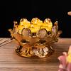 1PCS Ceramic Gold Thread Lotus Candle Holder Household Butter Lamp Buddha Front Seven Star Lamp Holder