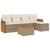 VidaXL Garden Lounge Set with Cushions 6 Pcs Beige Braided Resin 3260007