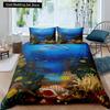 Kid Underwater World Oasis King Queen Duvet Cover Ocean Fish Coral Bedding Set Marine Life Quilt Cover Polyester Comforter Cover