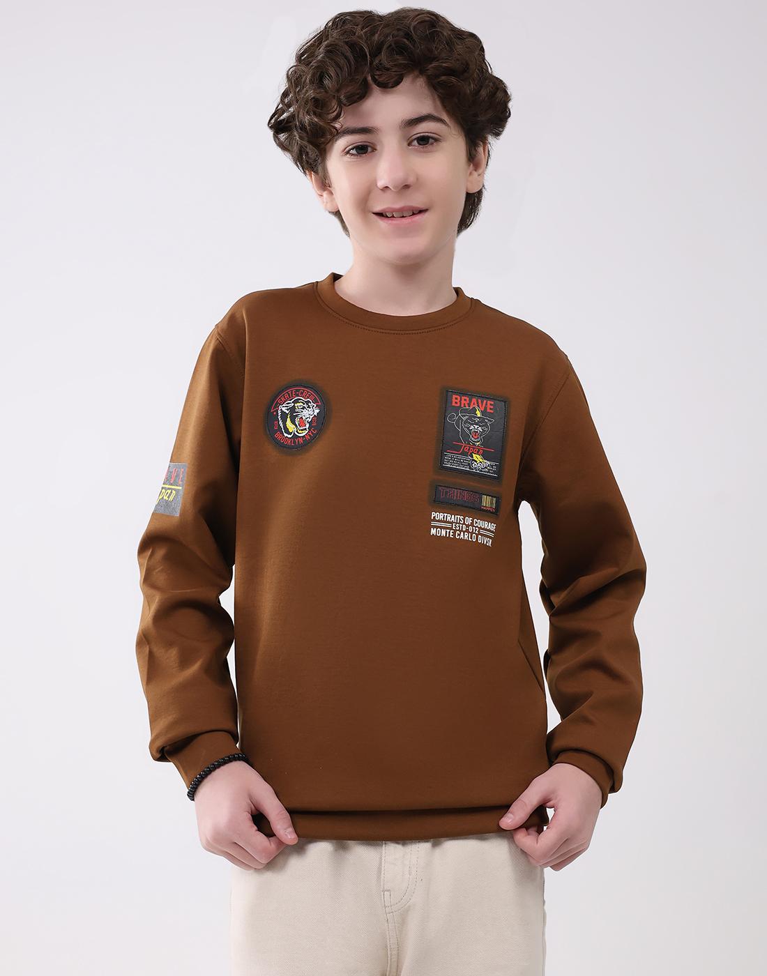 

Monte Carlo Boys Round Neck Full Sleeve Sweatshirt 7-8 Years коричневий