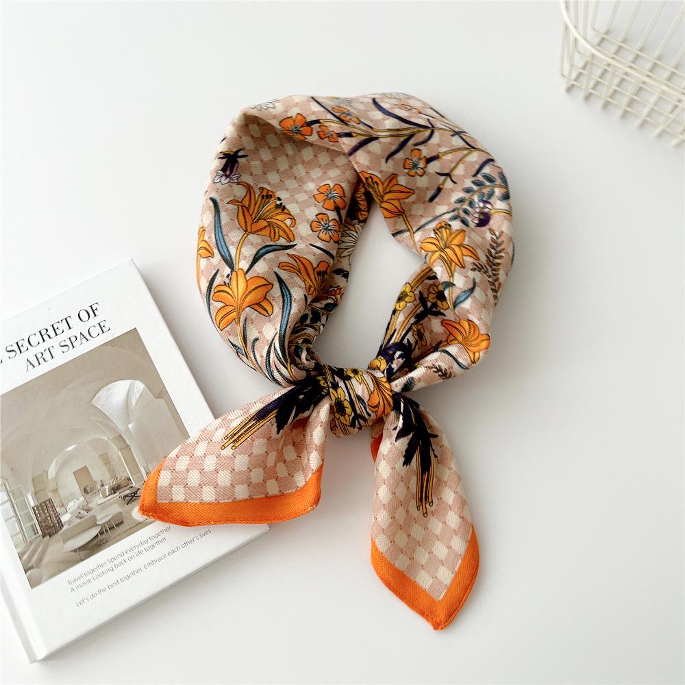 Versatile Women's Silk Cotton Linen Scarf: Fashionable Square Neck Accessory for Spring to Autumn