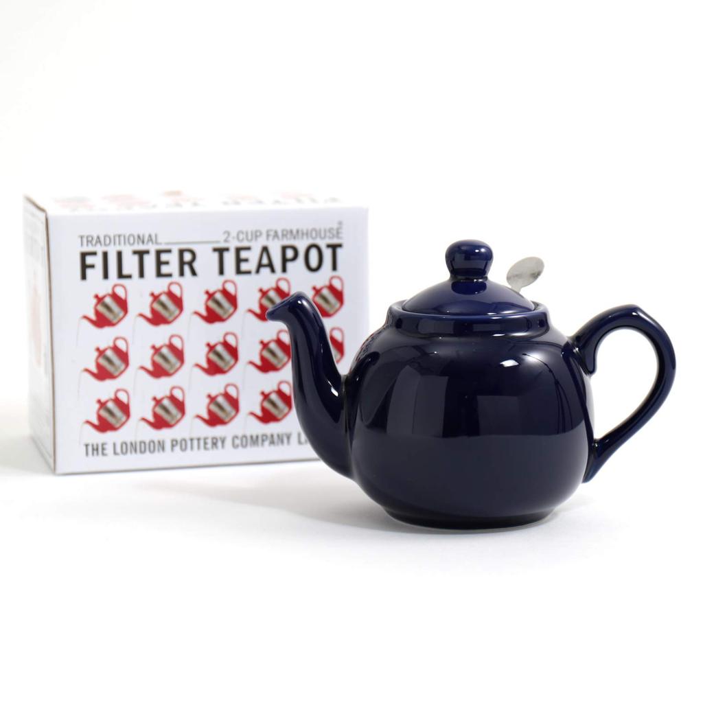London Pottery Cobalt Blue Teapot, 2 Cups, 550ml, British Brand, for Tea