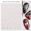 3D Nail Art Sticker Christmas Sticker Nail Rose Gold Glitter Snowflake Applique Nail Manicure Winter