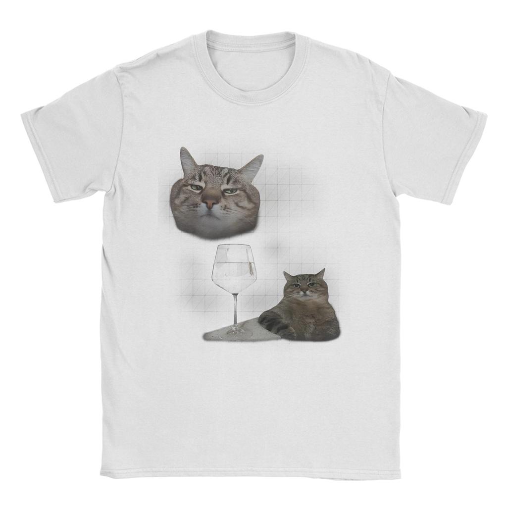 Funny Cat And Wine Art Cats Drinking Oddly Specific Meme Men's T Shirt  Tees Short Sleeve Crew Neck T-Shirts New Arrival Tops