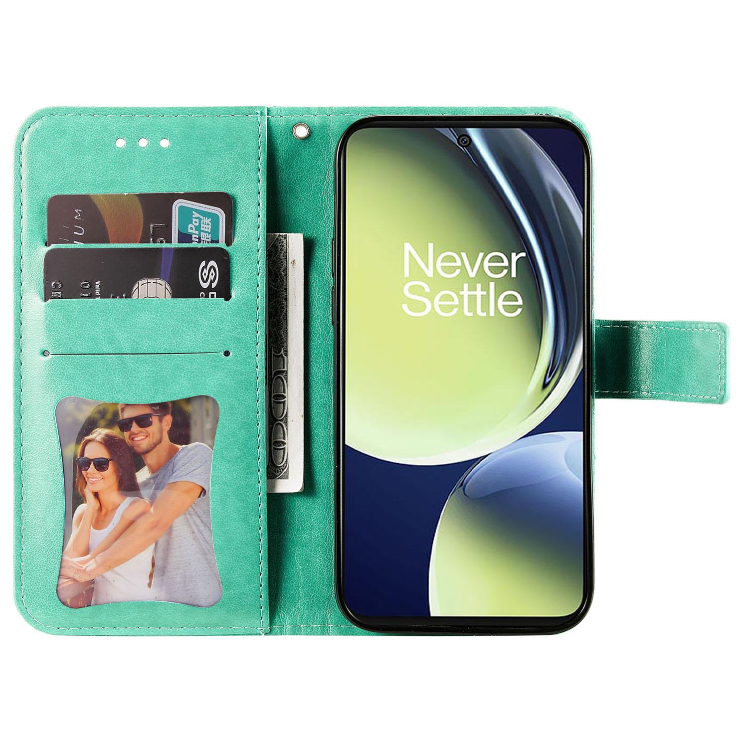 

For OnePlus Nord CE 3 Lite 5G/N30 5G/Oppo K11x 5G Case Floral Pattern PU Leather Wallet Stand Phone Cover Green