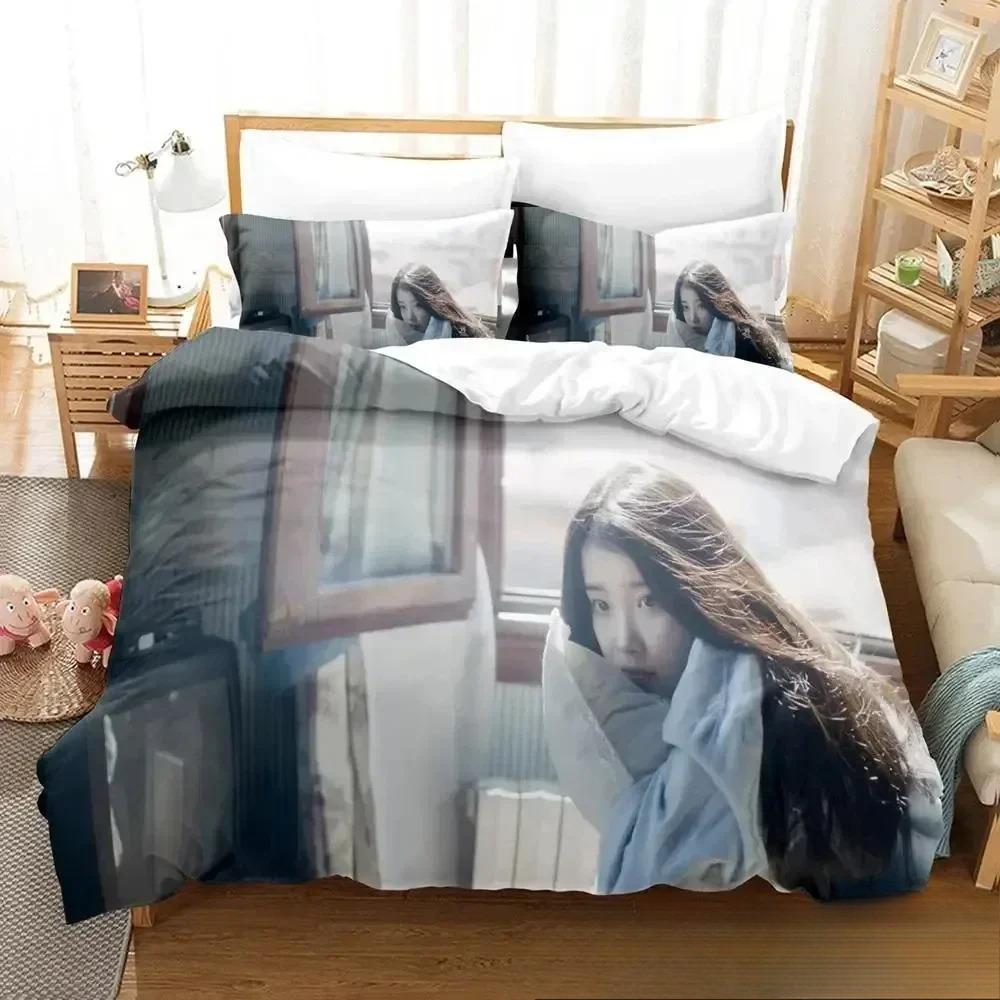 3D Druck Sängerin IU I Ji Eun Bettwäsche Set Bettbezug Bettset Steppdecke Kissenbezug Bettdecke King Queen Größe Jungen Erwachsene Bettwäsche