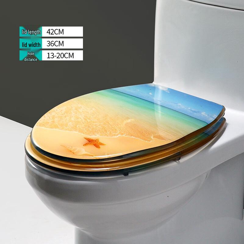 MDNG Beach Starfish U-Shaped Slow-Close Resin Toilet Seat