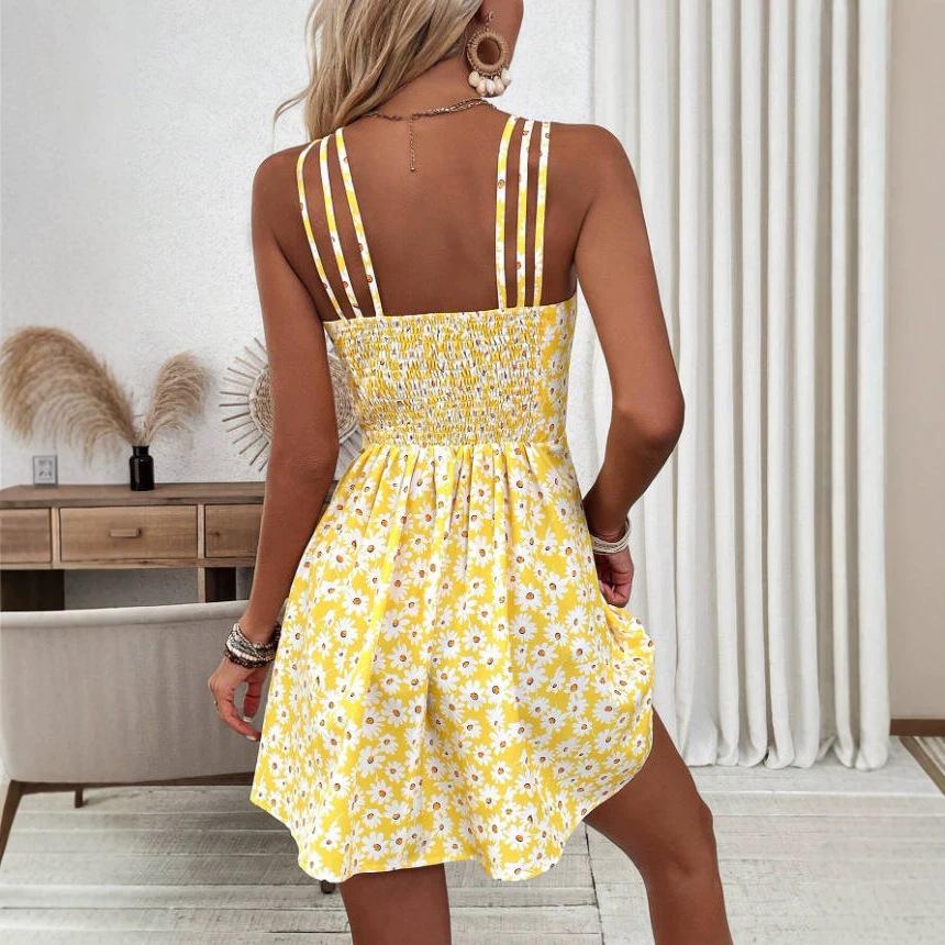 2026 Europe, America, Station Women's New Floral Suspender Dress Holiday Beachwear