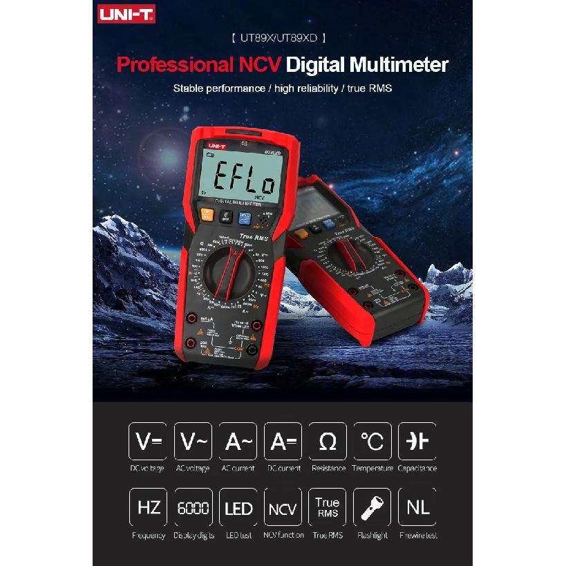 UNI-T Digital Multimeter Professional AC DC Electrical Multi Meter UT890C UT890D+ UT89X UT89XD UT161E UT61B+ UT61D+ UT61E Plus