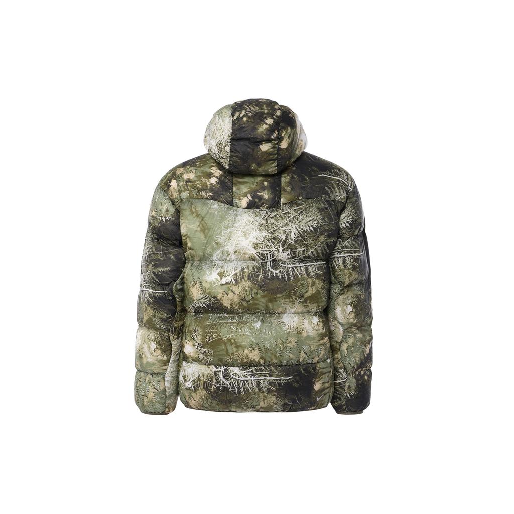 Nike Pattern Print Zip-Up Hooded Jacket Unisex Outerwear Oil-Green FB8122-386