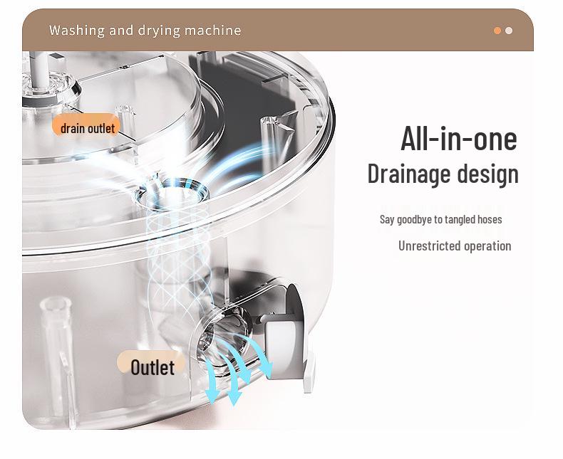 Compact Fully Automatic Washer-Dryer Combo with Blue Light Sterilization, Hand Wash Simulation for Underwear, Panties, and Socks, Large Capacity