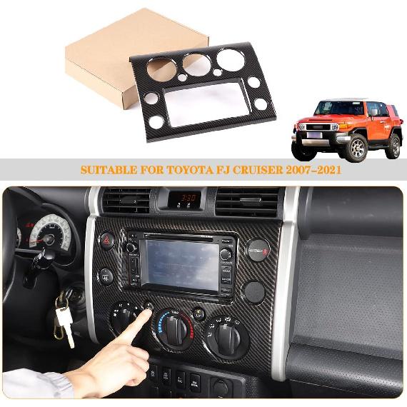 Fit for Toyota FJ Cruiser 2007-2021 Center Console Panel Trim Cover, ABS Center Console GPS Navigation Panel Frame Molding Sticker Trim, 1PCS (Carbon