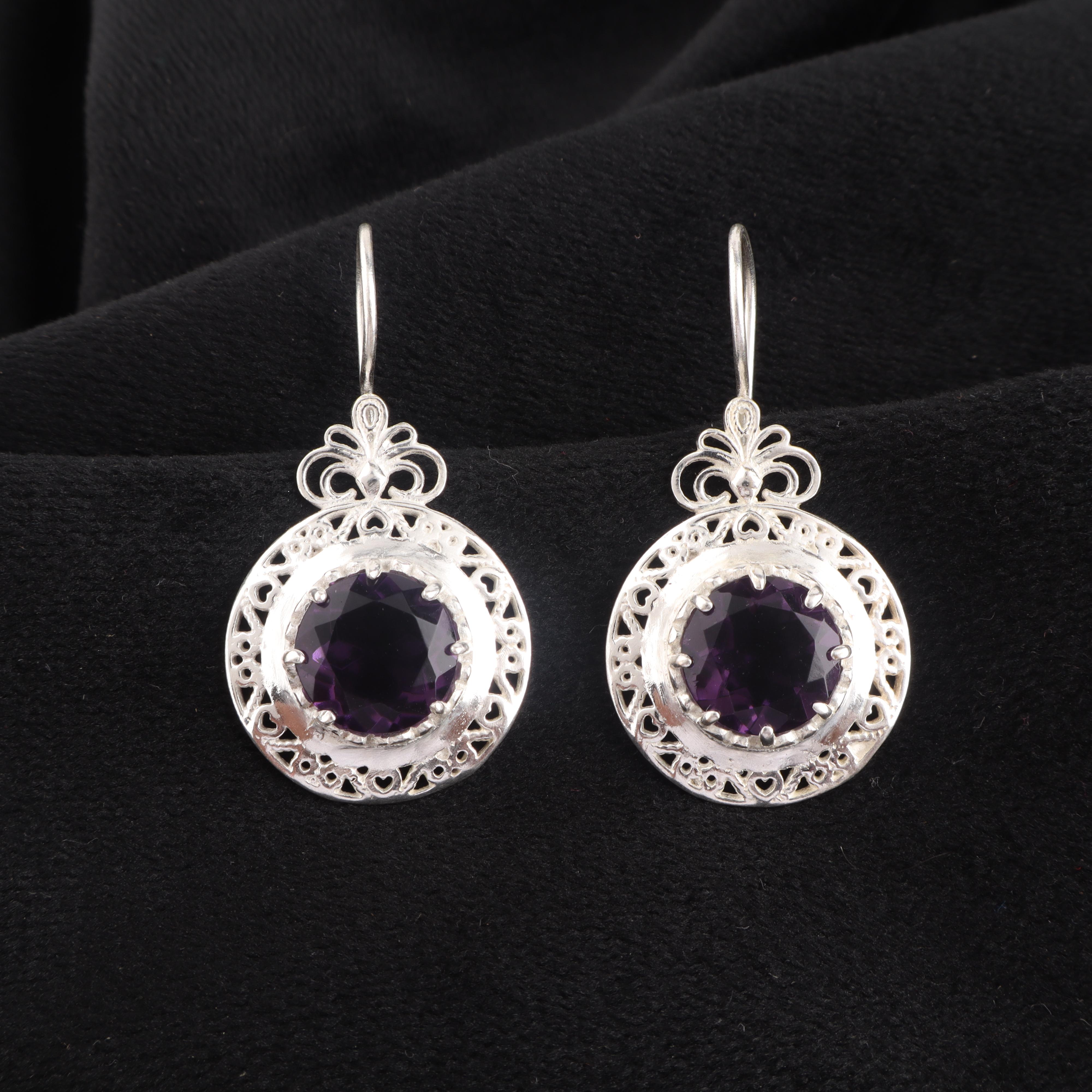 

Аметист Драгоценный Камень Серебряная Серьга 1.5 , Серебро 925 пробы Женские Украшения, Аметист Богемные Украшения, Серьга для Подарка на День Святого Валентина CE-25-16