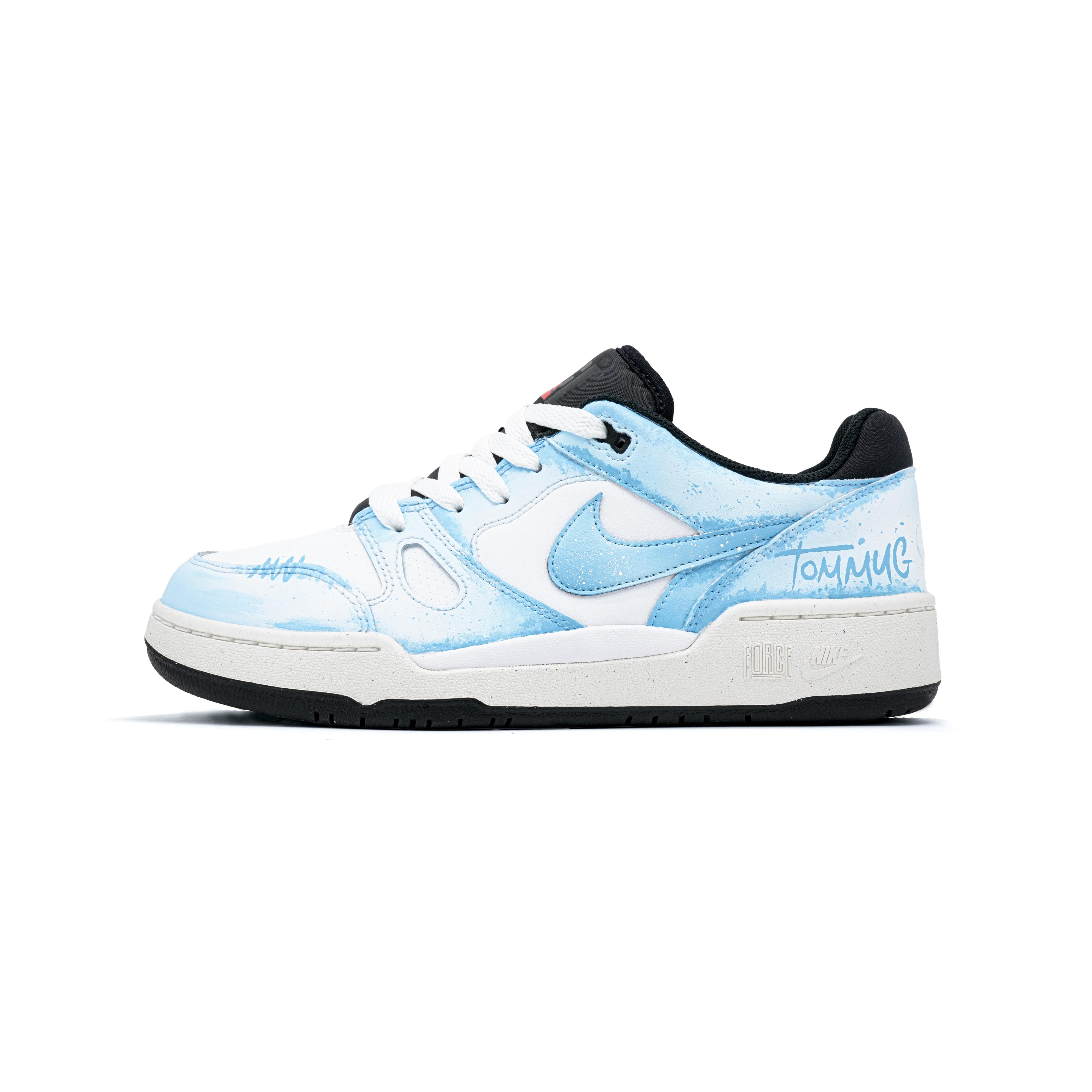 

Nike Full Force Low Sky Graffiti Abrasion Resistant Low top Skateboard Shoes Men s White Blue FB1362-101(Team1576-) 40.5