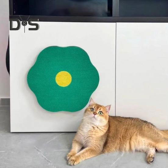 Self-Adhesive Cat Scratch Pad Wall Floor Mounted Cat Scratching Board Flower Shape Cat Scratcher for Couch Carpets Doors Furniture Protection