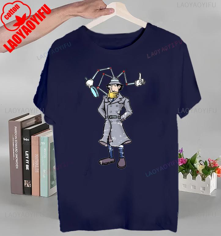 Koszulka z nadrukiem Animowany Inspektor Gadżet Topy Animowany Inspektor Gadżet T-shirt Krótki rękaw Okrągły dekolt