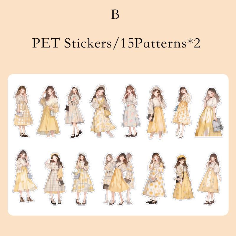 

Journamm 30 шт./упак. Модные наклейки для девочек на тему животных, сделай сам, скрапбукинг, коллаж, дневник, эстетика, декор, наклейка