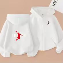 Children's Zipper Style Basketball Sweatshirt Fashion Idol star Coat Boys Girls 3-12 Yrs Hoodies Sports Casual Cardigan Clothing