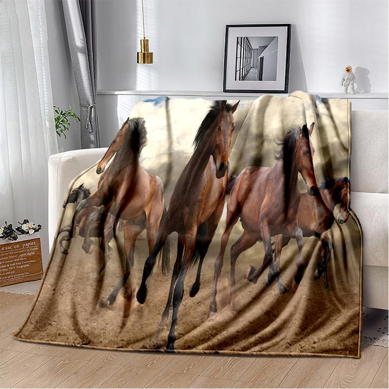 Zvířecí Pentium Statečný Kůň Kůň Deku, Měkká Přehozová Deku pro Domov Ložnici Postel Pohovku Piknik Cestování Kancelář Krycí Deku Děti