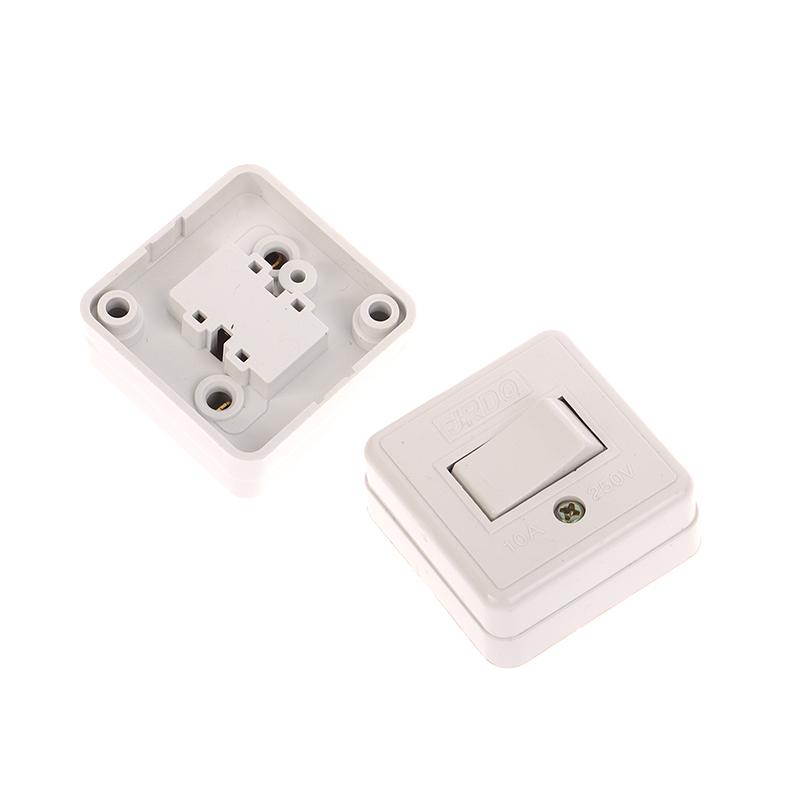 10Pcs Hand-Held Bedside Switch Square Flat Button Single Control Switch Wiring Button Rocker