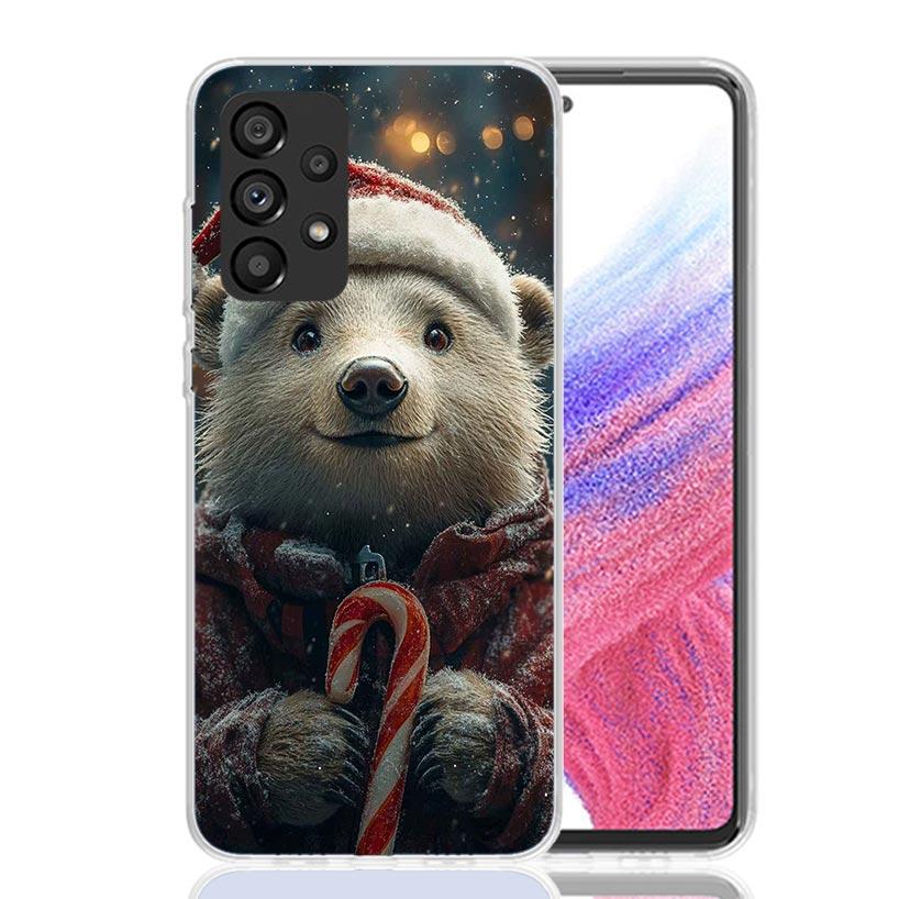 Animal Brown Cute Bear Phone Case For Samsung Galaxy A17 A16 A14 A15 A13 A57 A56 A54 A55 A53 A37 A36 A34 A35 A33 A26 A24 A25 A23