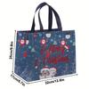 4/6PCS Large Capacity Christmas Tote Bag Portable Folding Reusable Christmas Gift Packaging Bag Foil Stamping Xmas Non-Woven Bag