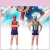 Unique Mario Cosplay Costume Set With Hat Gloves Mustache And Suspenders For Adults