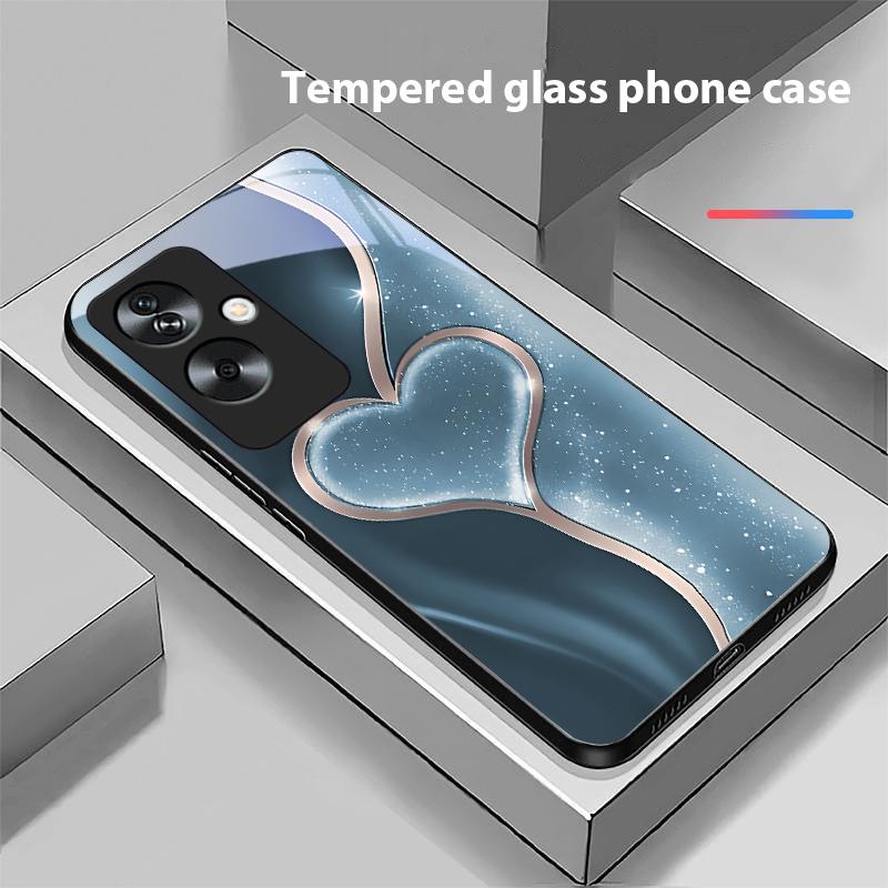Aşamalı Sevgi Büyük Oppo A79 5G 58 78 74 60 4G Reno 11F Realme GT 6 11 Note 50 10 C55 X2 Temperli Cam Siyah Telefon Kılıfı