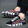 YRZL Men's Sports Running Shoes Canvas Style Lace-Up Sneakers Couples' Fashionable Print Skate Shoes Men