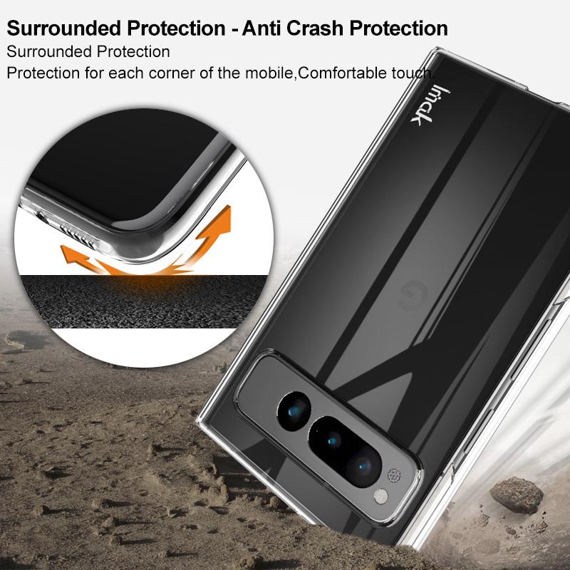 IMAK Crystal Case II Pro for Google Pixel Fold PC Crystal Phone Case Two-Piece Design Shell (Upper Cover+Lower Cover)