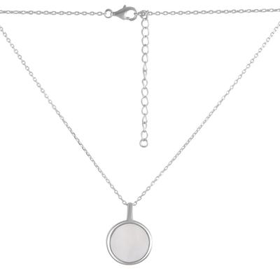 Silver Necklace with Natural Mother-of-pearl (2094517)
