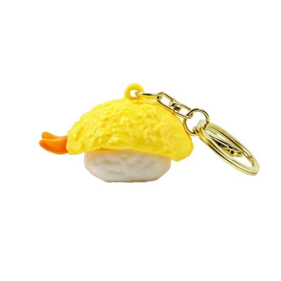 1/6Pcs 3D Printed Sushi Clicker Keychain, Stress Relief Push Button Fidget Toy, Finger Clicker Keyring Pendant Backpack Handbag Charm