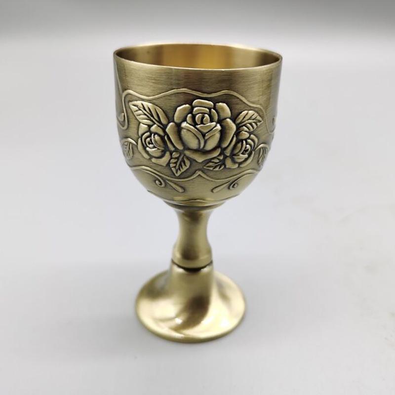 Copperware Brass Rose Wine Cup Brass High Wine Cup Home Tableware Copper Cup Can Be Used Wine Cup Crafts