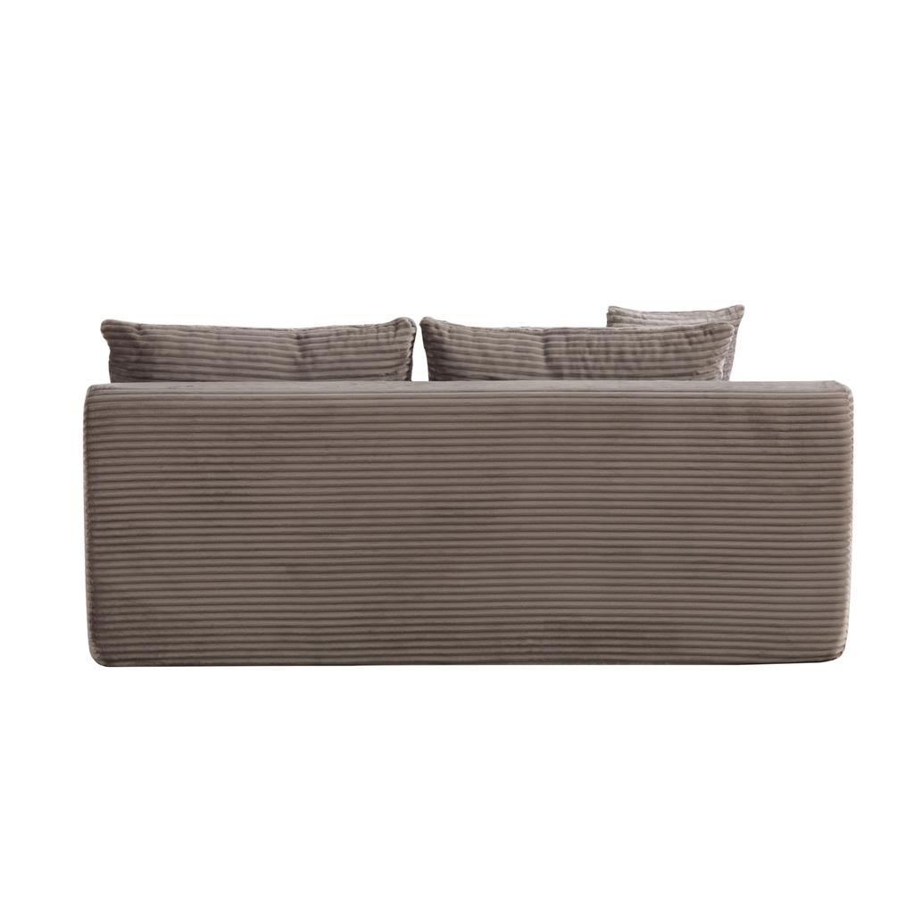Modular compression sofa made of chenille fabric, filled with 30D high-elasticity foam. Easy to move with non-slip base, ideal for living room.Gray